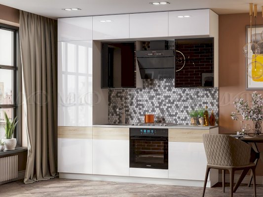 Модульная кухня Техно-5 Белый глянец холодный (Миф)